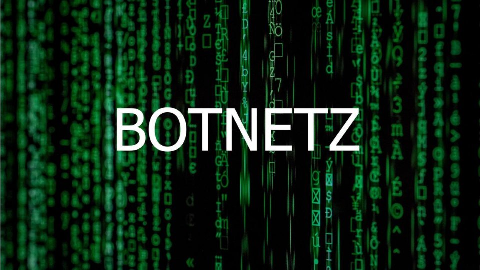 Bild: Schriftzug Botnetz hinter Code