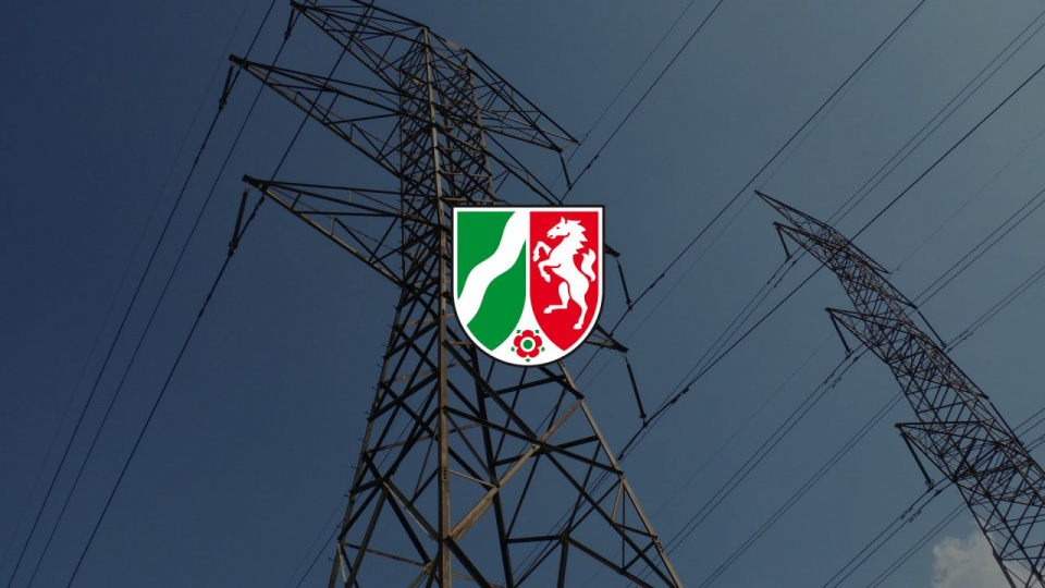 NRW Wappen mit Strommast