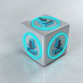 Foto eines Würfels mit Download-Symbol